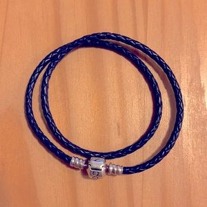 Double wrap leather Pandora Bracelet